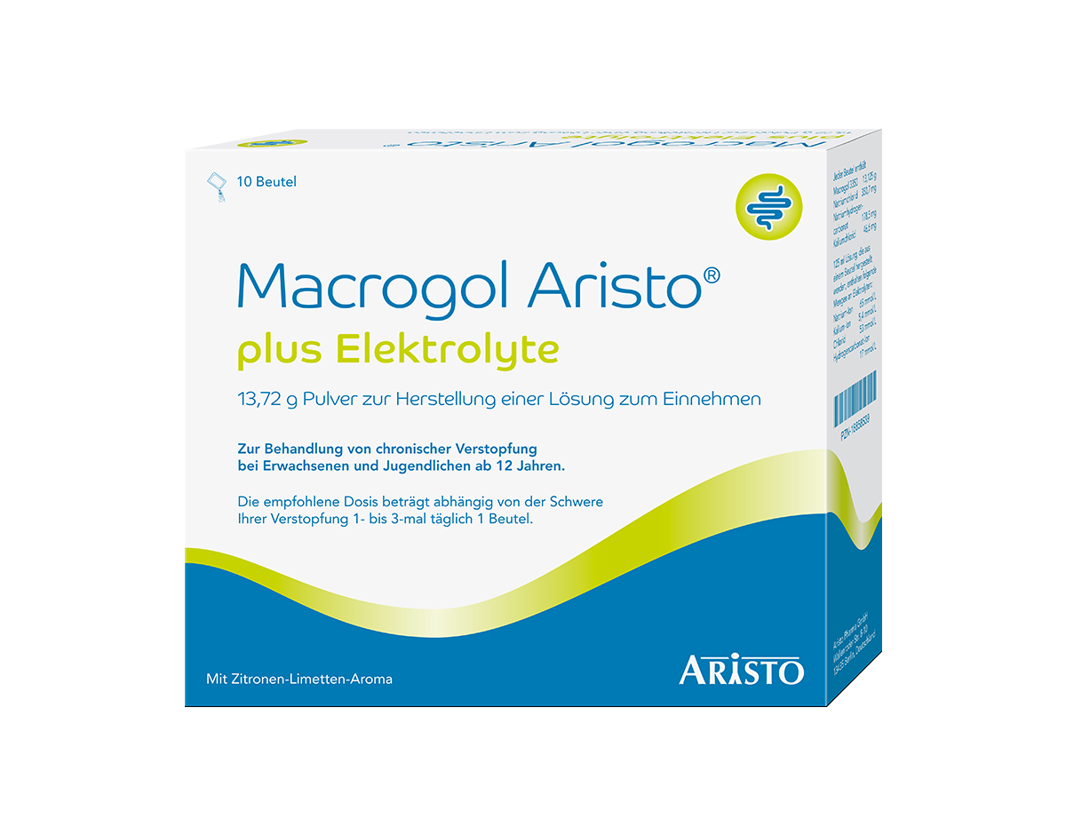 Macrogol Aristo® plus Elektrolyte Packshot 10er Packung