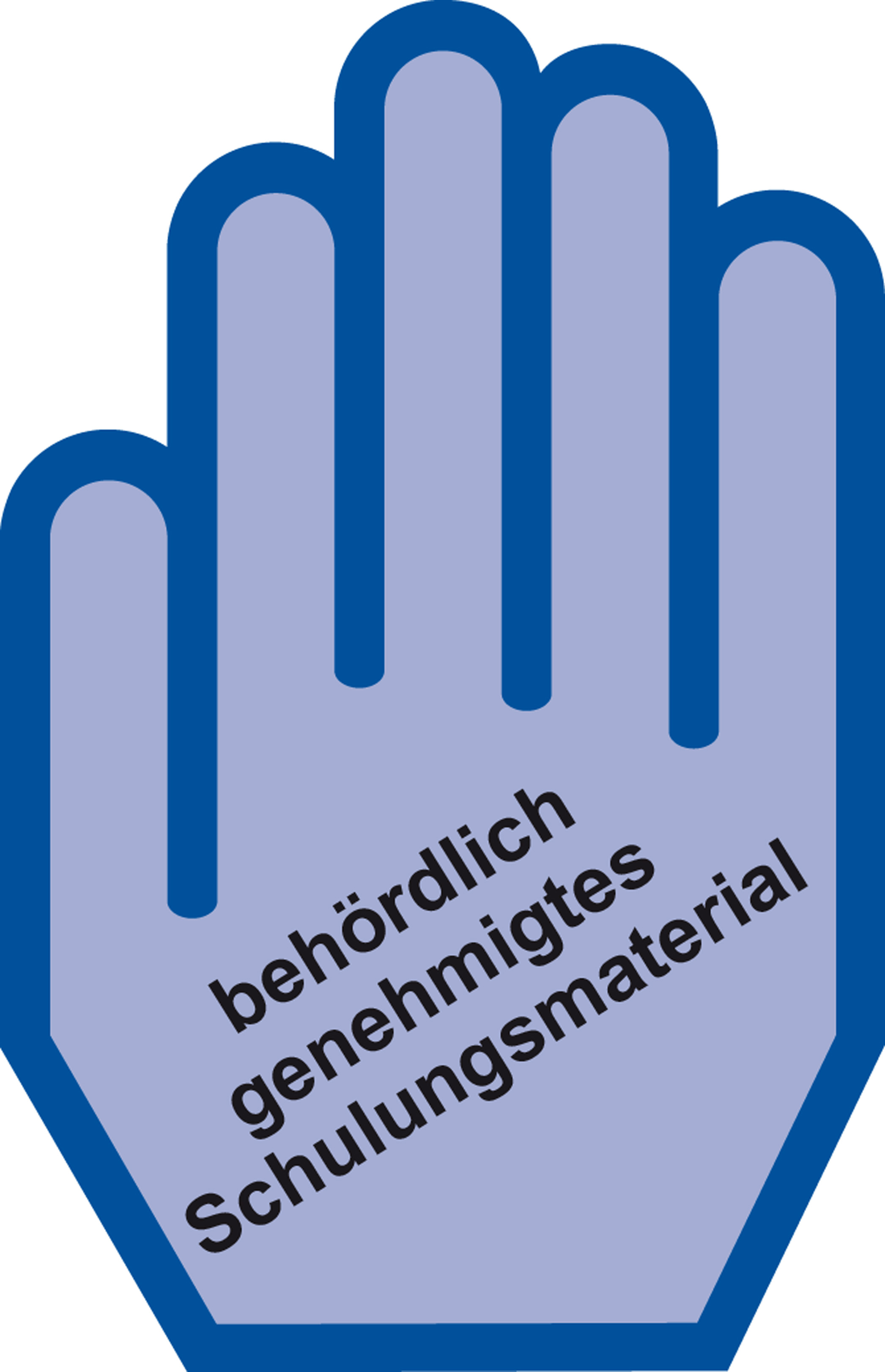 Blaue Hand Schulungsmaterial